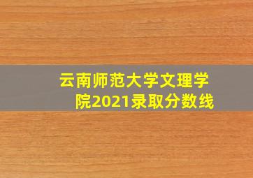 云南师范大学文理学院2021录取分数线