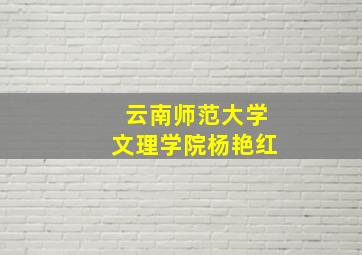 云南师范大学文理学院杨艳红