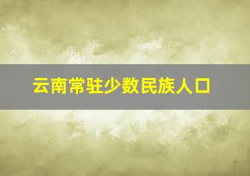 云南常驻少数民族人口