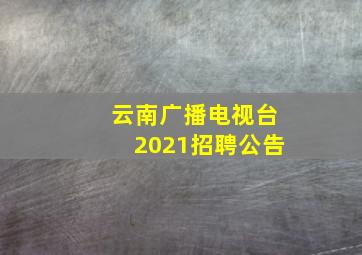 云南广播电视台2021招聘公告