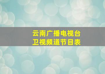 云南广播电视台卫视频道节目表