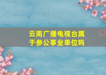 云南广播电视台属于参公事业单位吗