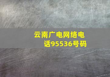 云南广电网络电话95536号码