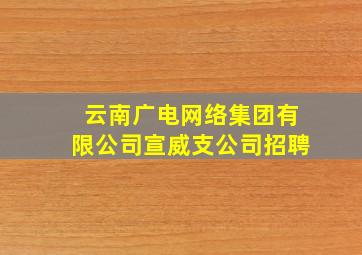 云南广电网络集团有限公司宣威支公司招聘