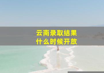 云南录取结果什么时候开放