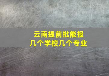 云南提前批能报几个学校几个专业