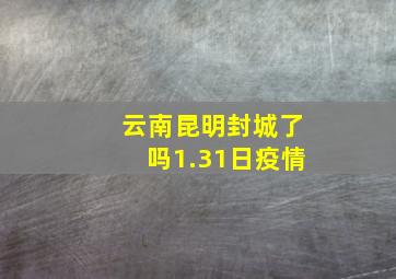 云南昆明封城了吗1.31日疫情