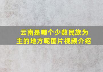 云南是哪个少数民族为主的地方呢图片视频介绍