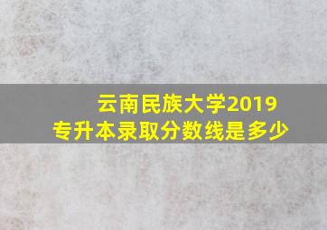 云南民族大学2019专升本录取分数线是多少