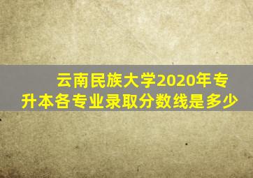 云南民族大学2020年专升本各专业录取分数线是多少