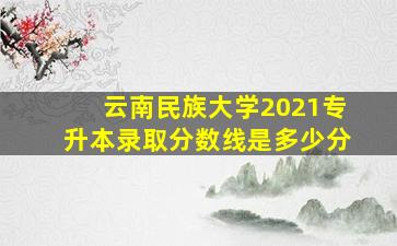 云南民族大学2021专升本录取分数线是多少分