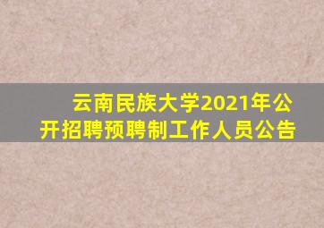 云南民族大学2021年公开招聘预聘制工作人员公告