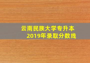 云南民族大学专升本2019年录取分数线