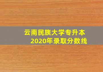 云南民族大学专升本2020年录取分数线