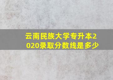 云南民族大学专升本2020录取分数线是多少