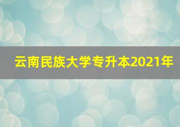 云南民族大学专升本2021年