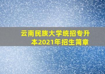 云南民族大学统招专升本2021年招生简章