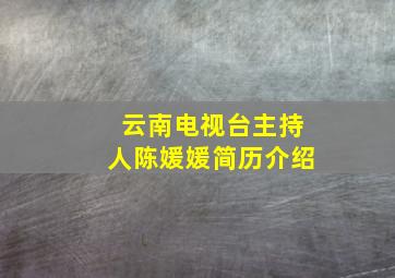 云南电视台主持人陈媛媛简历介绍