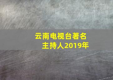 云南电视台著名主持人2019年