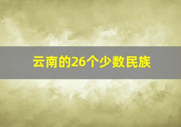 云南的26个少数民族