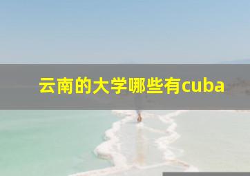 云南的大学哪些有cuba