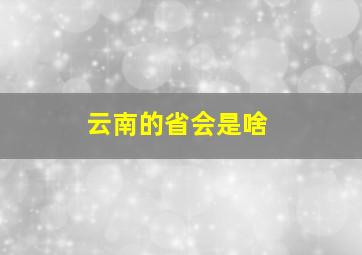 云南的省会是啥