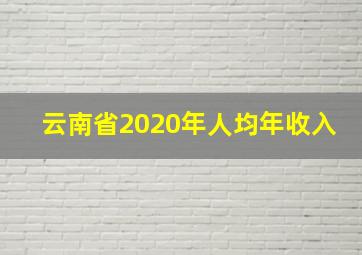 云南省2020年人均年收入