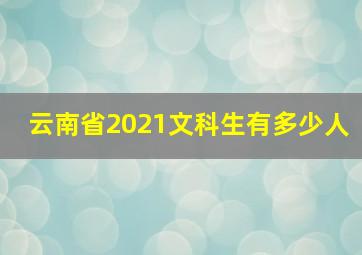 云南省2021文科生有多少人