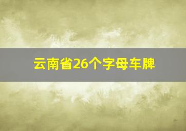 云南省26个字母车牌