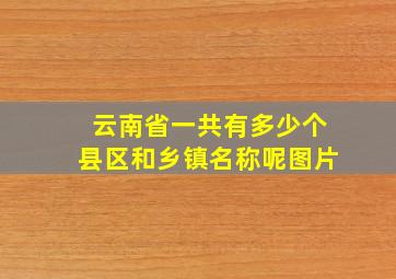 云南省一共有多少个县区和乡镇名称呢图片