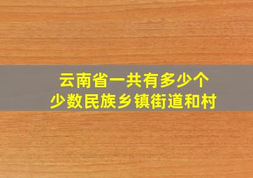 云南省一共有多少个少数民族乡镇街道和村