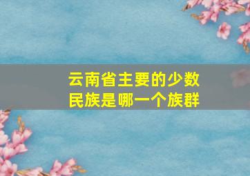 云南省主要的少数民族是哪一个族群