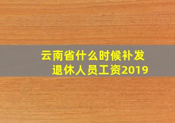 云南省什么时候补发退休人员工资2019