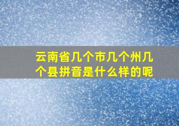 云南省几个市几个州几个县拼音是什么样的呢