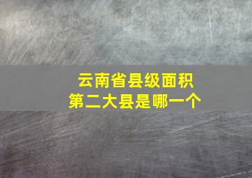 云南省县级面积第二大县是哪一个