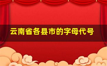 云南省各县市的字母代号