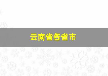 云南省各省市