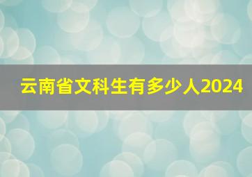 云南省文科生有多少人2024