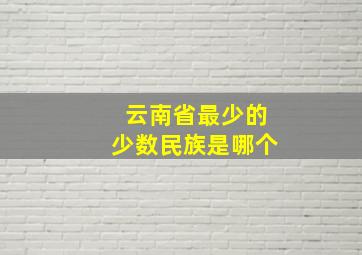 云南省最少的少数民族是哪个