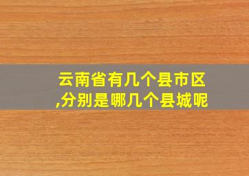 云南省有几个县市区,分别是哪几个县城呢