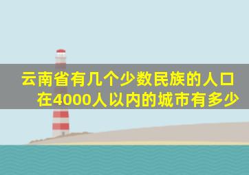 云南省有几个少数民族的人口在4000人以内的城市有多少