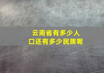 云南省有多少人口还有多少民族呢