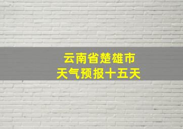 云南省楚雄市天气预报十五天