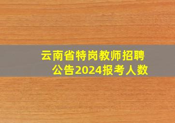 云南省特岗教师招聘公告2024报考人数