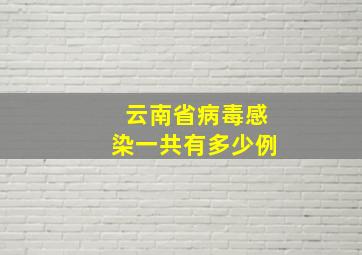 云南省病毒感染一共有多少例