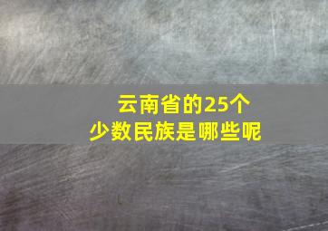 云南省的25个少数民族是哪些呢