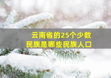 云南省的25个少数民族是哪些民族人口