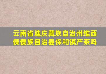 云南省迪庆藏族自治州维西傈僳族自治县保和镇产茶吗