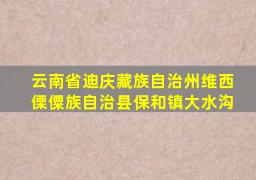 云南省迪庆藏族自治州维西傈僳族自治县保和镇大水沟