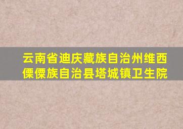 云南省迪庆藏族自治州维西傈僳族自治县塔城镇卫生院